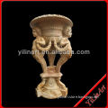 Yellow Stone Garden Flower pot Carving YL-H073